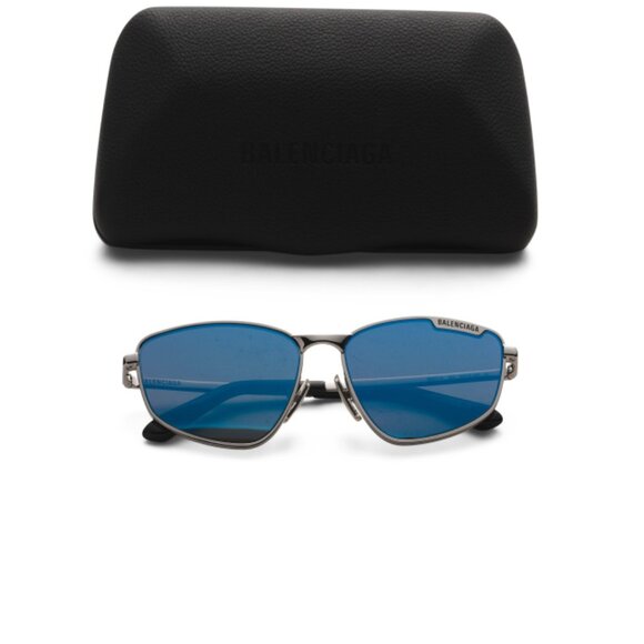 BALENCIAGA Silver/blue 60mm Designer Sunglasses - Picture 1 of 2